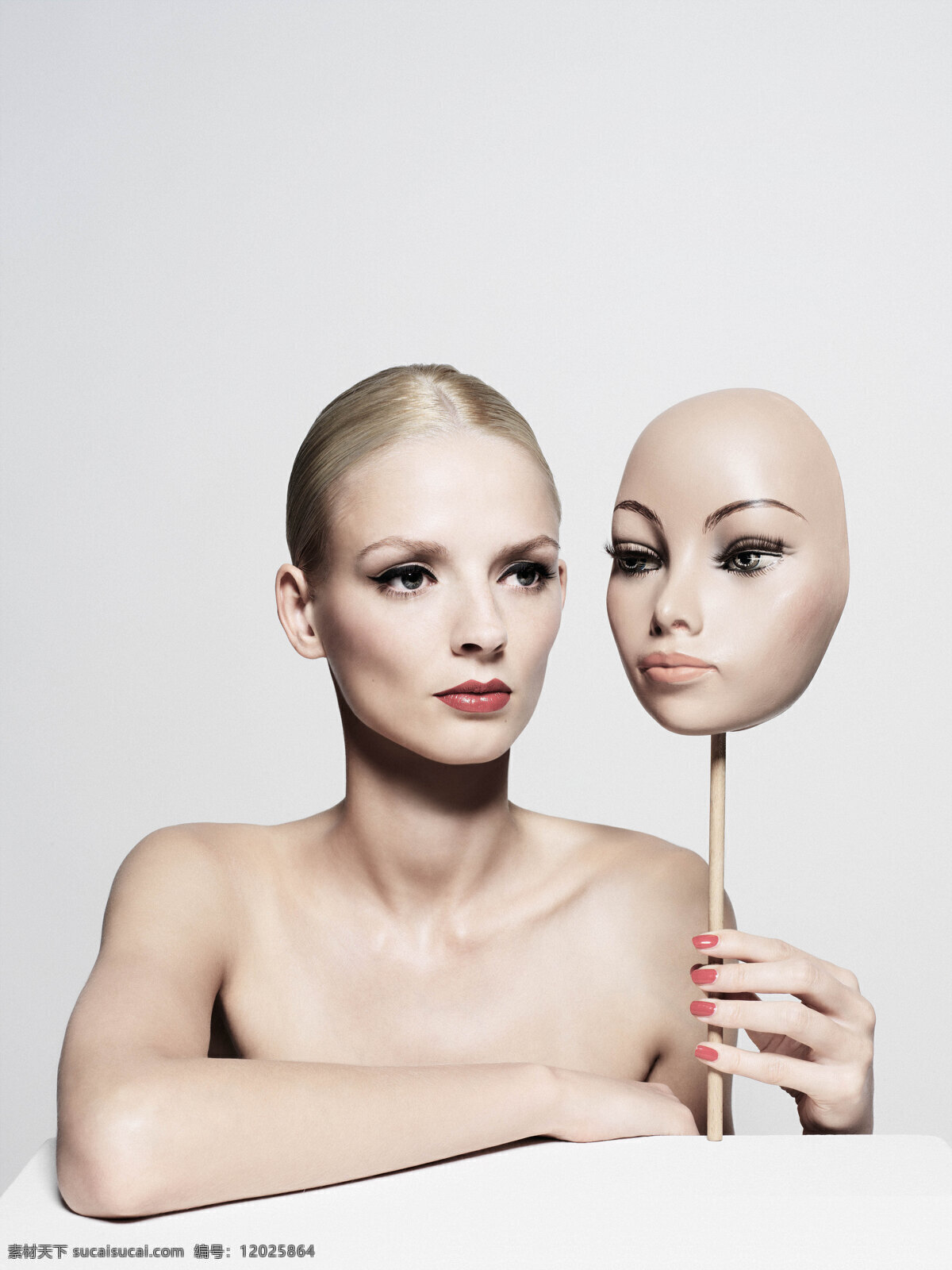 广告 护肤 化妆品 美女 女性女人 人物图库 假面 创意