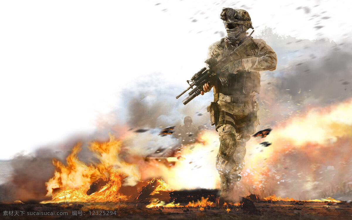 战士 硝烟 游戏 战场 爆炸 3d作品 3d设计
