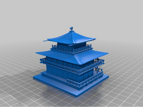 金阁 寺 建筑 金阁寺 3d 模型 3d打印模型 建筑结构模型