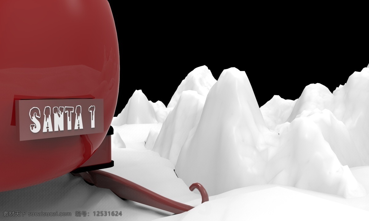 圣诞老人 雪橇 插件 假期 圣诞节 犀牛 雪 3d模型素材 其他3d模型