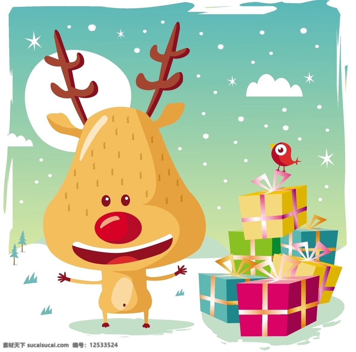 插画 冬季 动感 节日素材 卡通 卡通圣诞麋鹿 圣诞 麋鹿 矢量 可爱 模板下载 圣诞节 圣诞鹿 雪花 矢量素材 元素