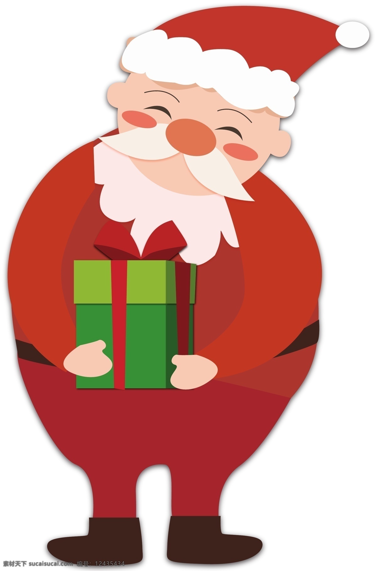 手绘 可爱 圣诞老人 原创 元素 圣诞节 卡通 红色 礼物盒 原创元素 设计元素