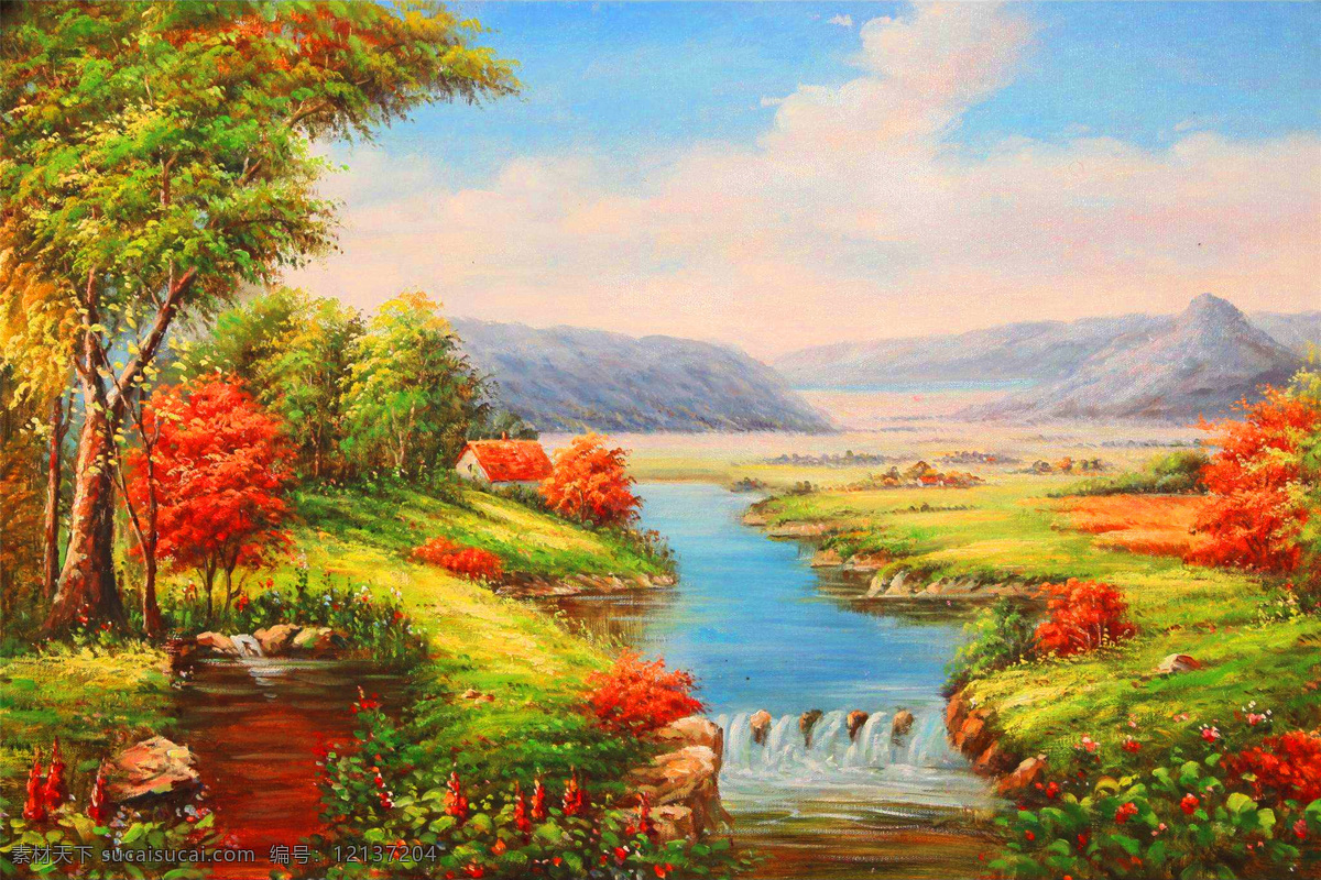 油画 风景画 风景油画 自然风景油画 西方油画 油画风景 油画作品 美丽油画 艺术绘画 文化艺术 绘画书法