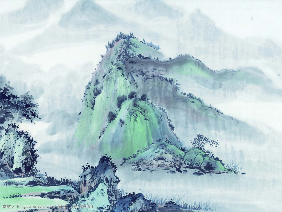 峰回路转 山顶 山峰 山峦 山脉 中华艺术绘画 山沟 文化艺术