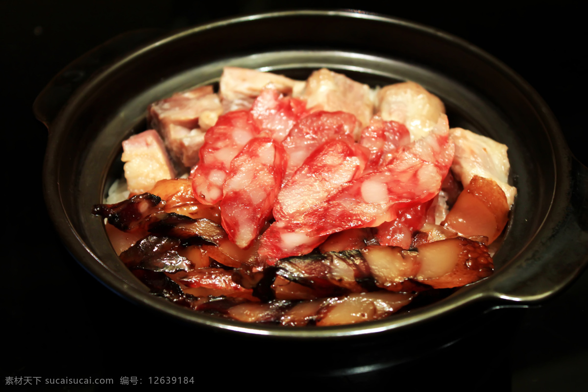 腊肠煲仔饭 广东美食砂锅 腊肉煲仔饭 腊鸡煲仔饭 腊味煲仔饭 煲仔饭 传统美食 餐饮美食