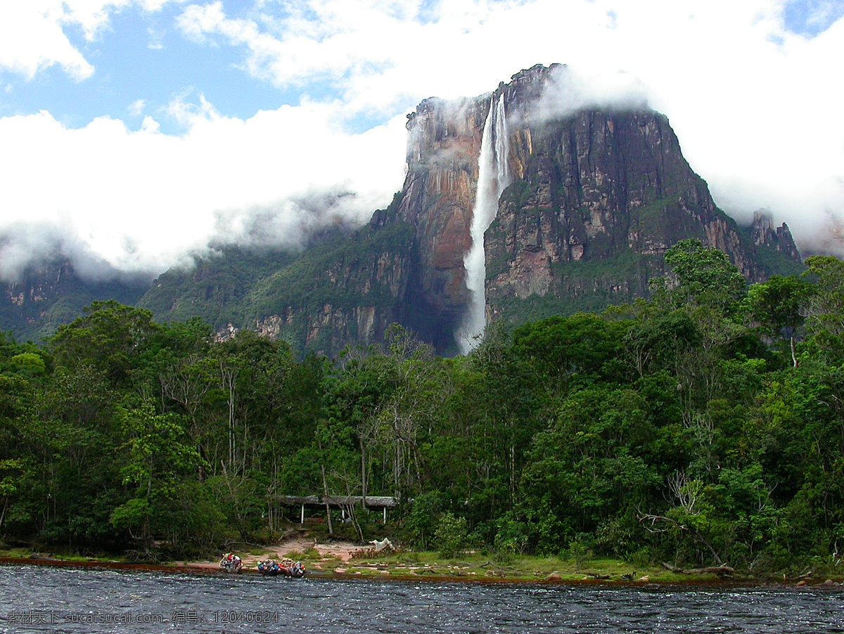 安赫尔瀑布 落差最大瀑布 瀑布 自然景观 自然风景 摄影图库