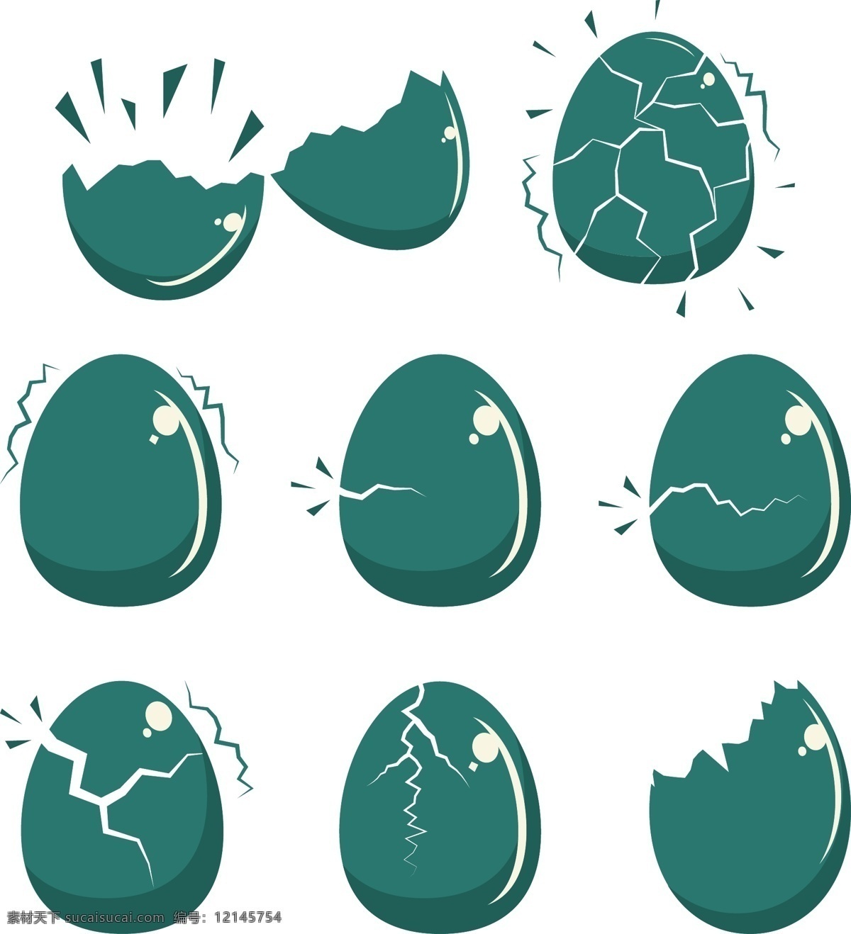 卡通鸡蛋 鸡蛋 鸡蛋壳 碎鸡蛋 鸡蛋素材 矢量 食品蔬菜水果 卡通设计