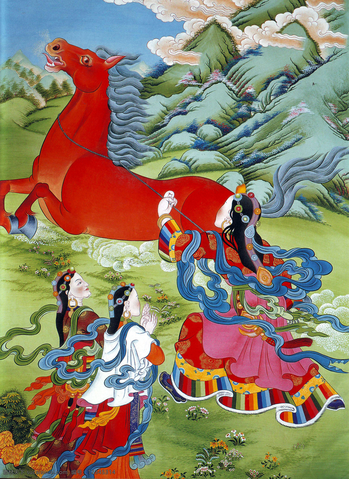 拉 马 神仙 唐卡 彩绘 佛教 宗教 信仰 卷轴画 书画文字 文化艺术