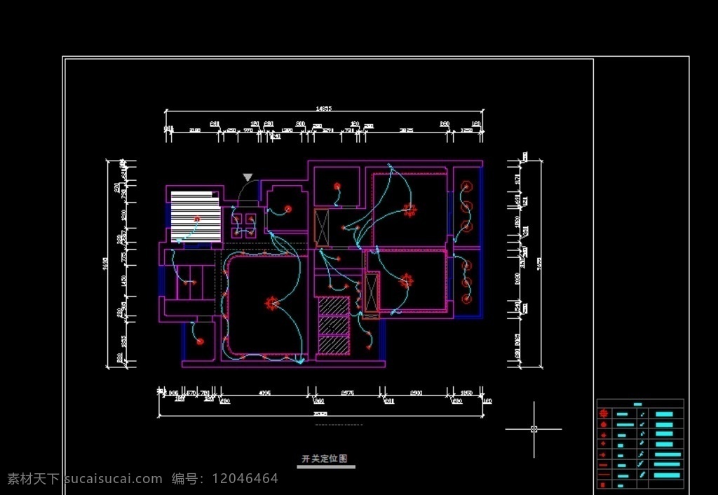 cad 插座 定位 图 插座定位图 室内 环境设计 室内设计 dwg