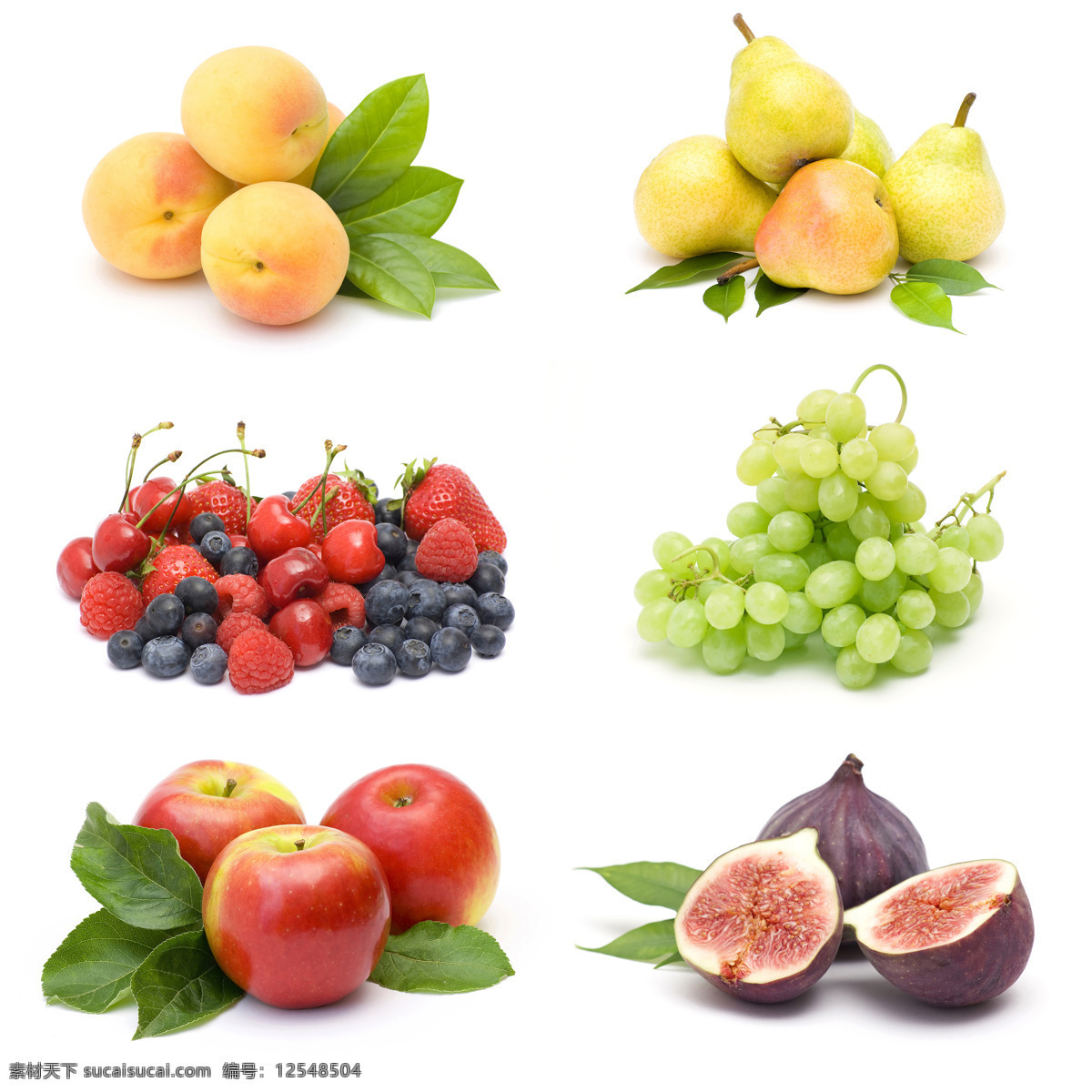 各种 新鲜 水果 食物 绿叶 梨 苹果 草莓 葡萄 水果图片 餐饮美食