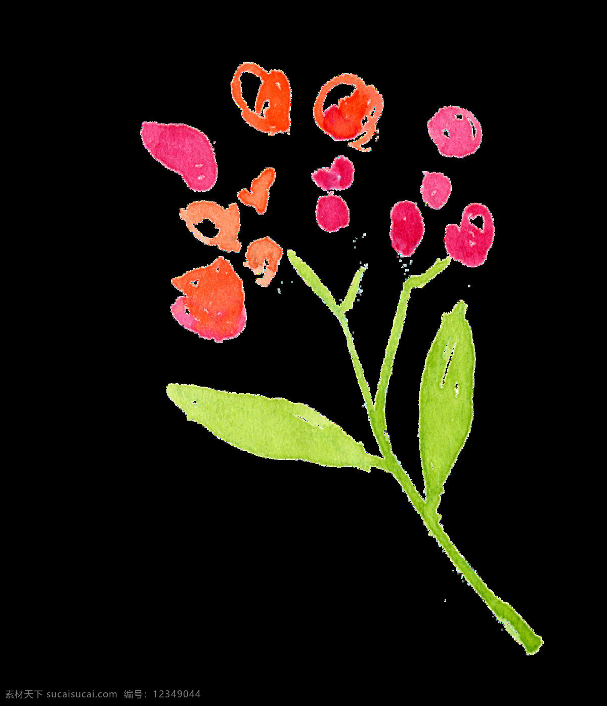 红心 花束 卡通 透明 花枝 粉色 透明素材 免扣素材 装饰图案