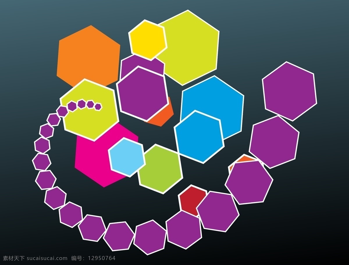 丰富多彩 多边形 装饰 摘要 背景 明亮 颜色 几何 六角形 几何图形 多边形矢量