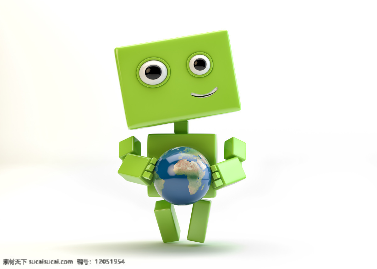 抱 着地 球 立体 小人 地球 立体小人 3d小人 绿色小人 安卓系统 地球图片 环境家居