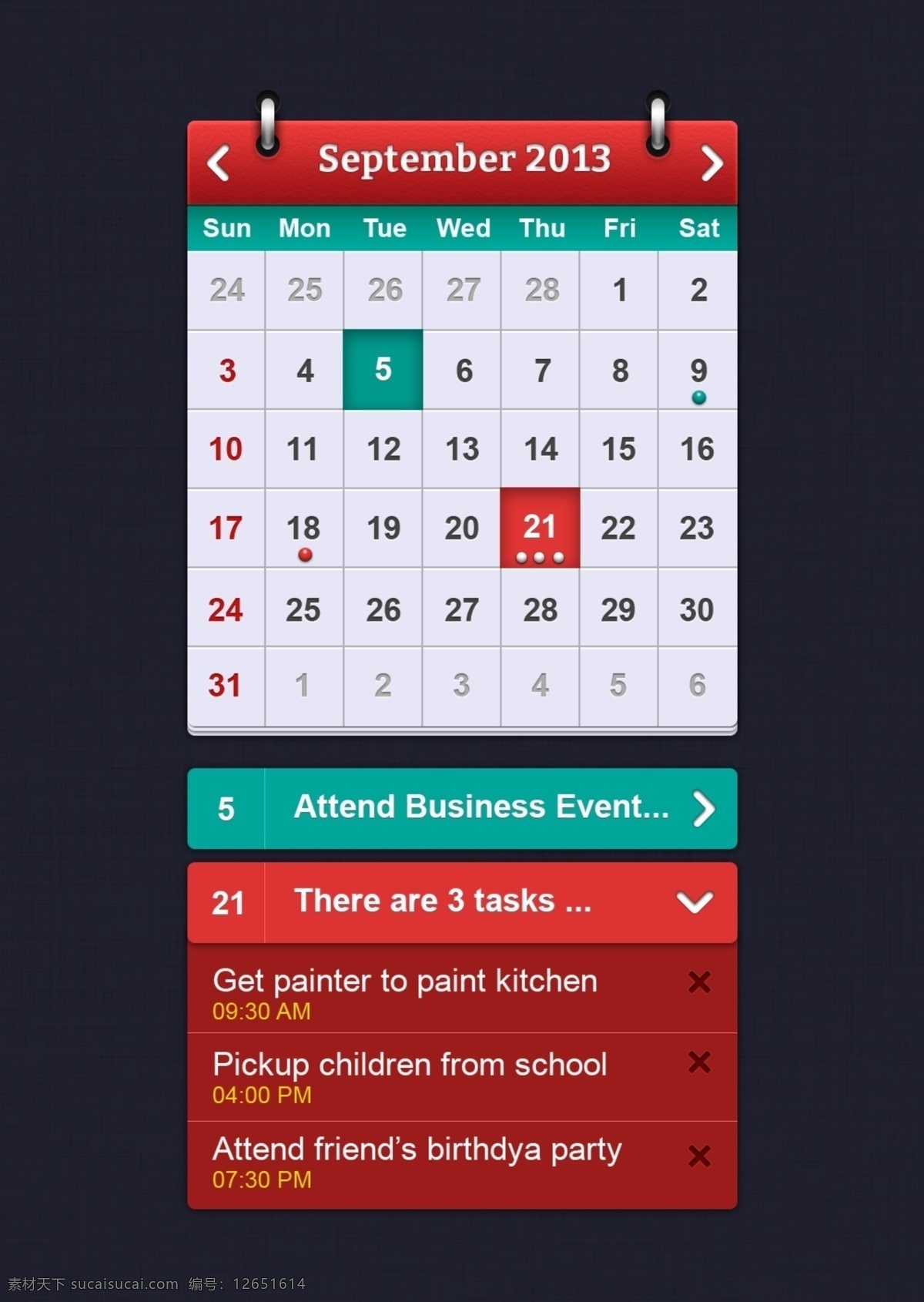手机 月历 日历 分层 素 app界面 日历设计 日历应用 月历牌 数字日期 psd源文件