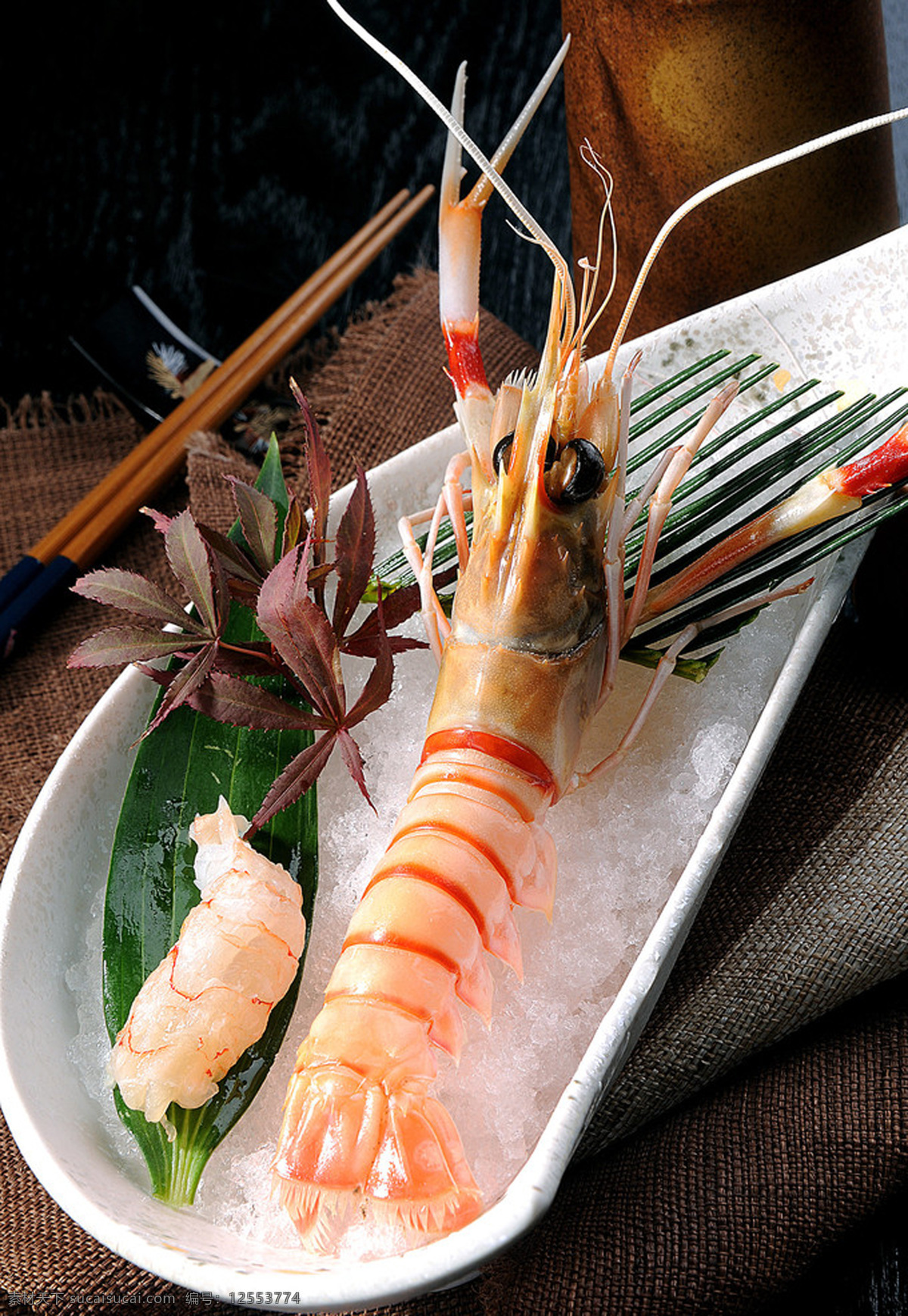 牡丹虾刺身 刺身 虾刺身 鲜虾刺身 大虾刺身 菜品图 餐饮美食 传统美食