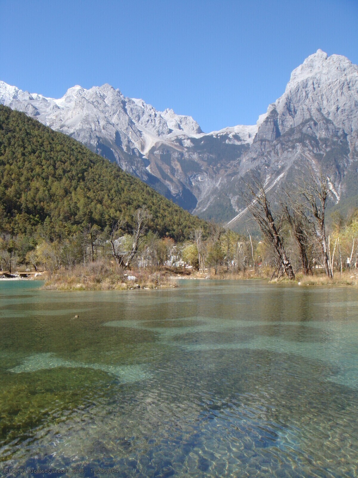 蓝月湾 雪山 小九寨沟 湖水 玉龙雪山 自然风景 旅游摄影