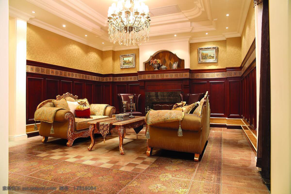 吊灯 建筑园林 客厅 欧式 欧式客厅设计 沙发 室内实景图 室内摄影 装饰素材