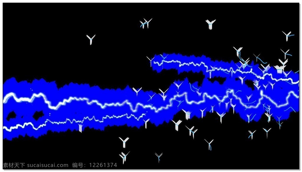 蓝色 电流 光束 闪烁 产生 粒子 转场 带 通道 视频素材 视频特效 高清视频素材 光效 合成视频素材