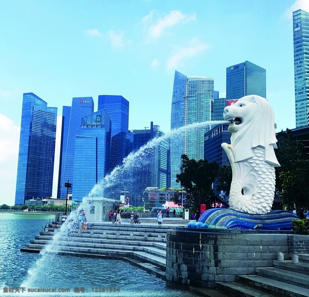 鱼尾狮 新加坡 新加坡景色 新加坡地标 喷泉 旅游摄影 国外旅游