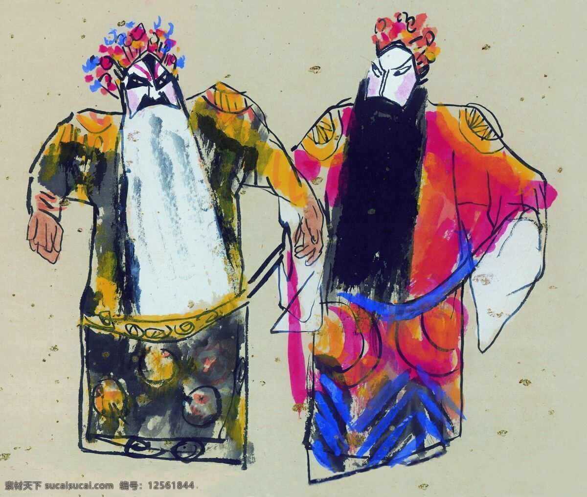 水墨 京剧 人物 水彩画 水彩 画 水墨画 古代人物 水彩人物 图案 文化 艺术 古代 传统 书画文字 文化艺术