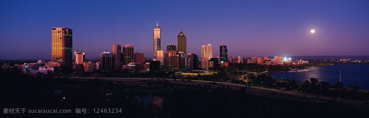 风景 宽幅风景图 美境 宽阔 夜景 高楼大厦 城市远眺图 自然风景 自然景观 黑色