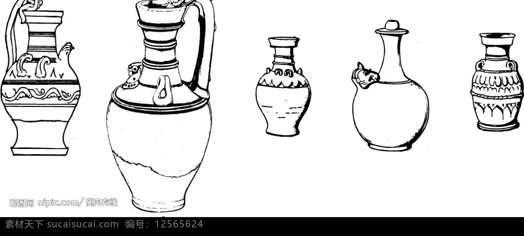 古典花瓶 古典文物 文化艺术 传统文化 矢量图库