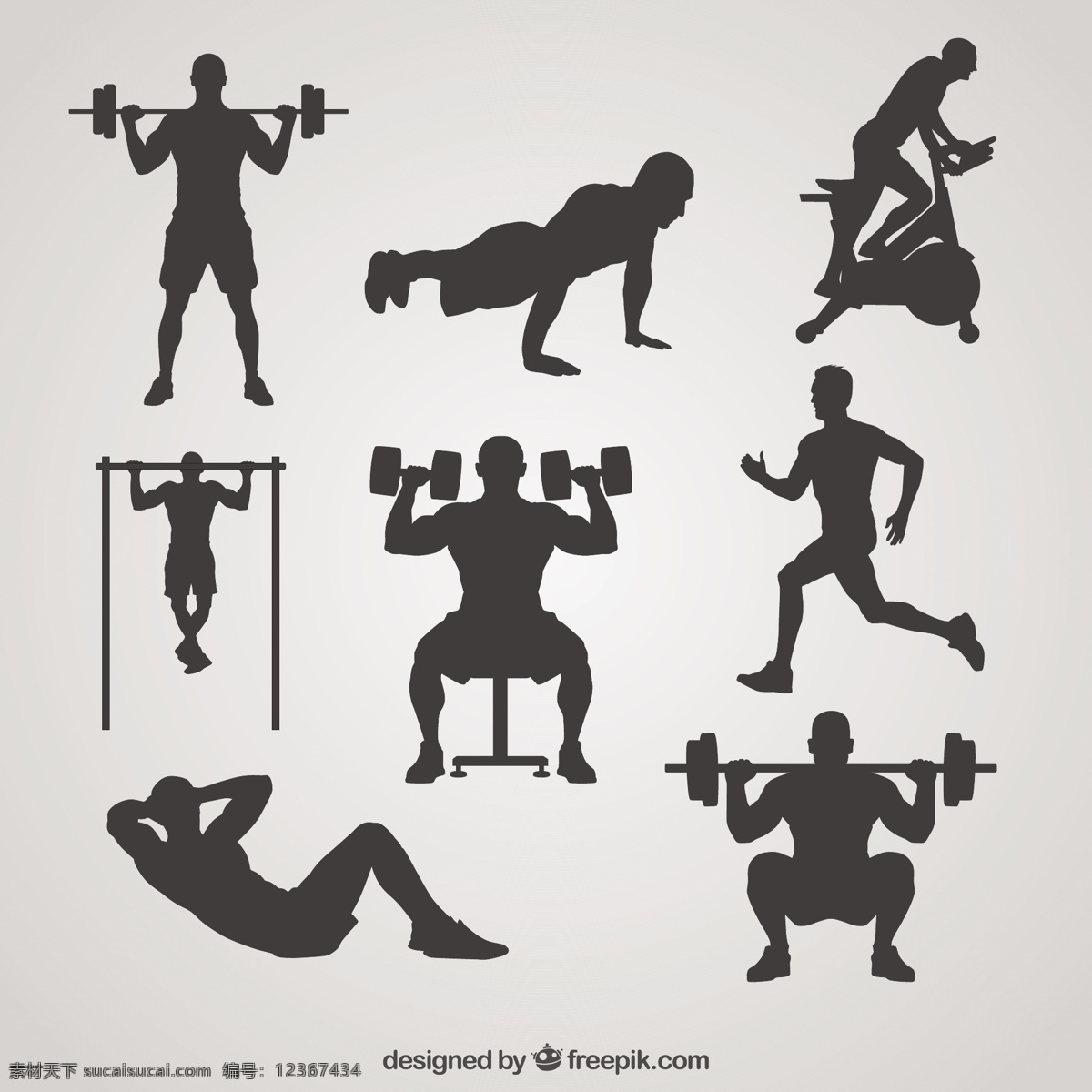 健身房 轮廓 收藏 运动的人 健身 跑步 黑色的剪影 肌肉 锻炼 剪影 人的剪影 跑步的人 运动的轮廓 集合 肌肉男 灰色