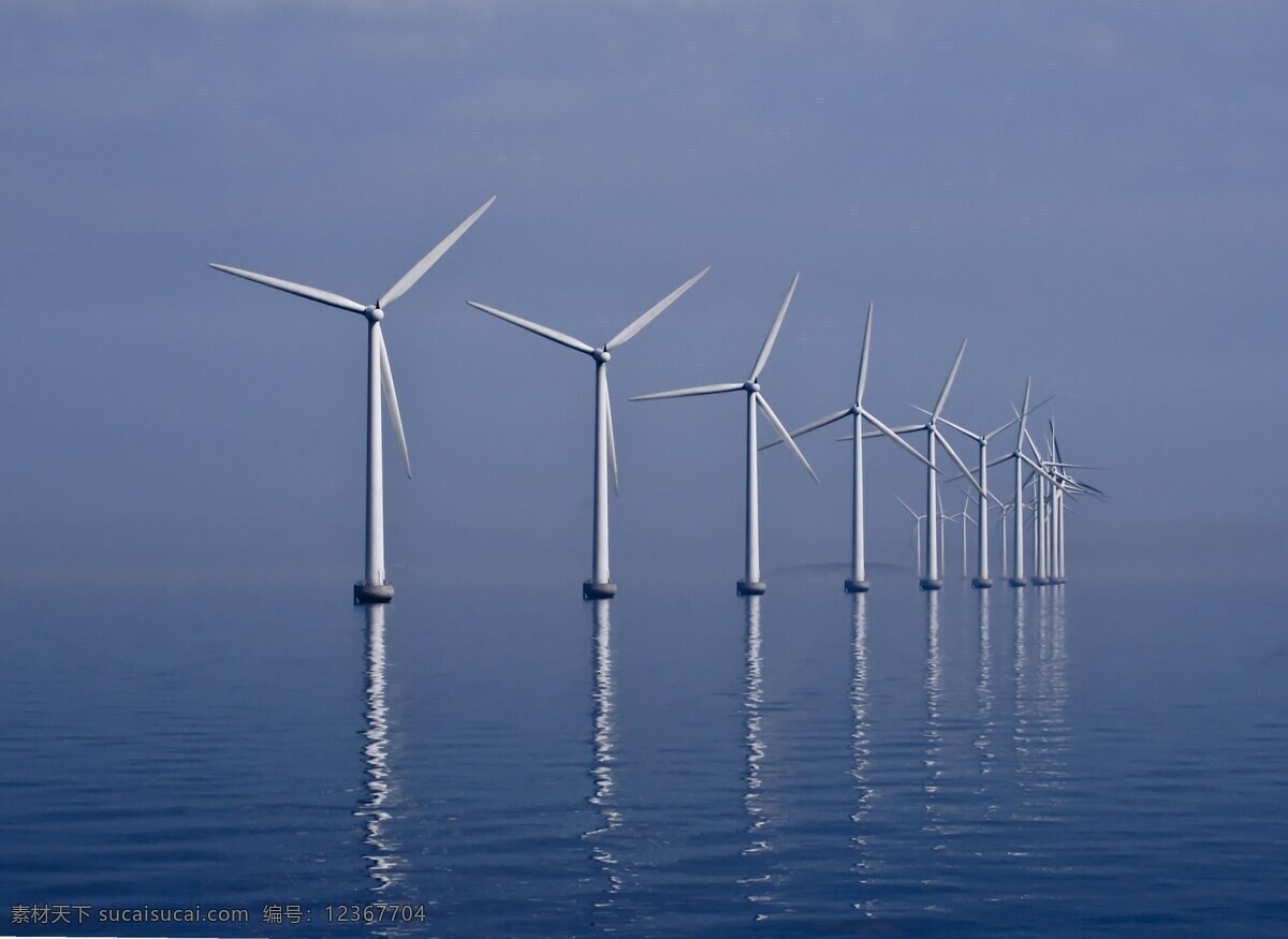 风车 风力 发电站 发电场 风能 风 工业生产 现代科技