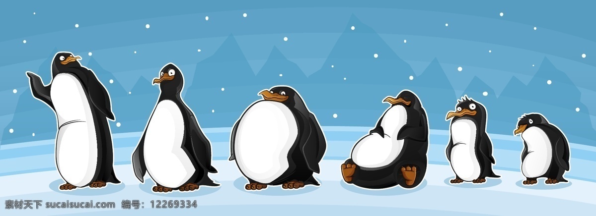 卡通 矢量 企鹅 动物 可爱 矢量图 其他矢量图