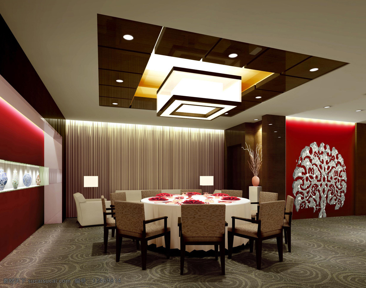 小 餐厅 环境设计 室内设计 小餐厅 现代中式餐厅 家居装饰素材