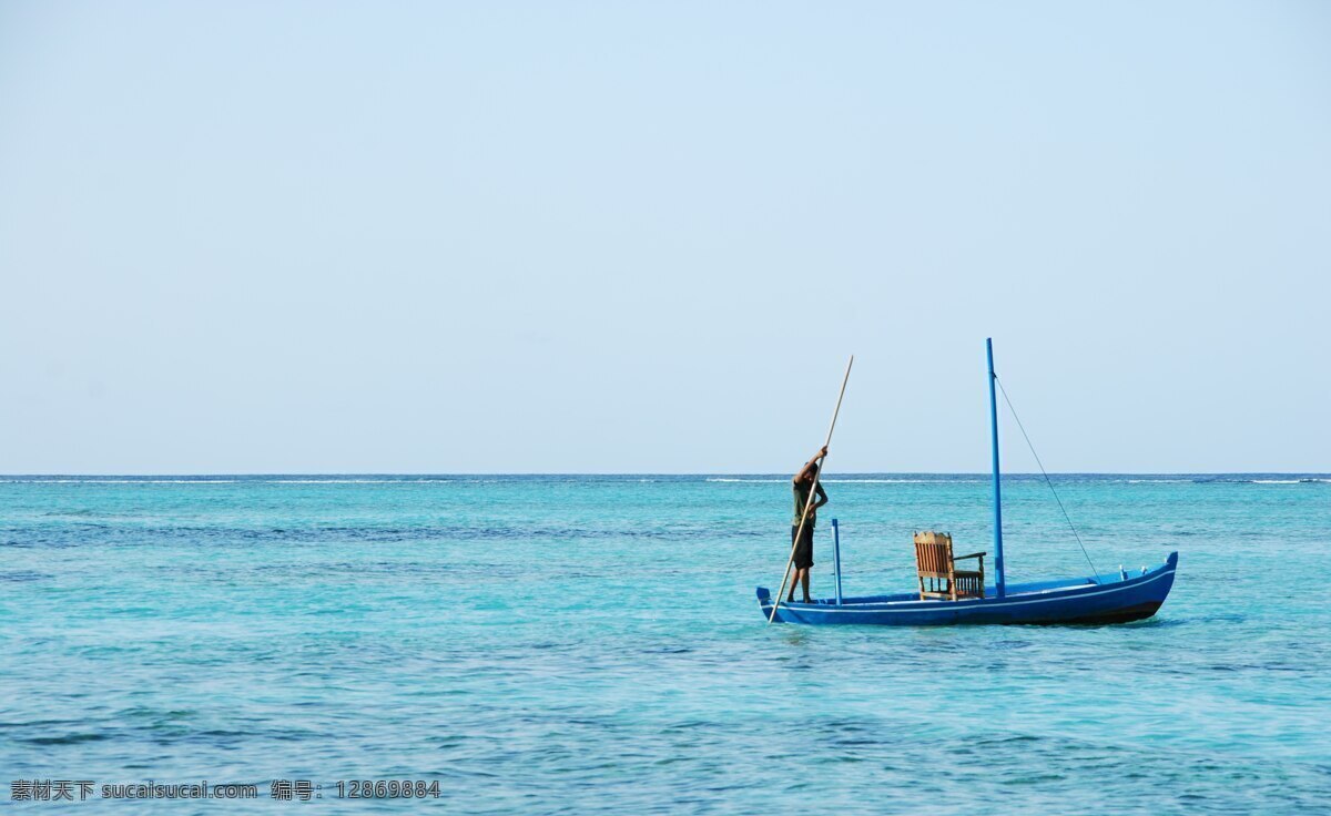 典型 马尔代夫 船 蓝色 海洋 白色