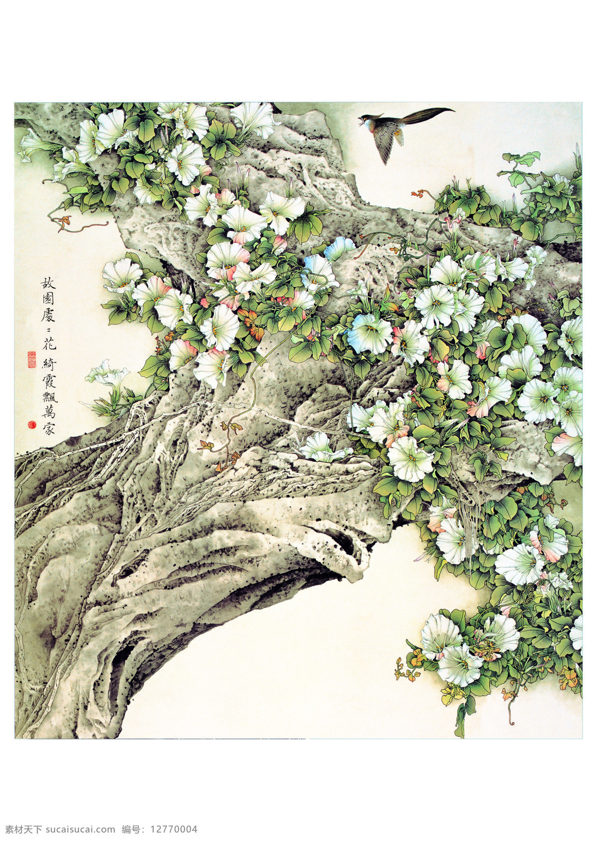 花鸟水墨画 牵牛花 花鸟图 山水图 水墨画 关公 图 百子 字画 绘画书法 文化艺术