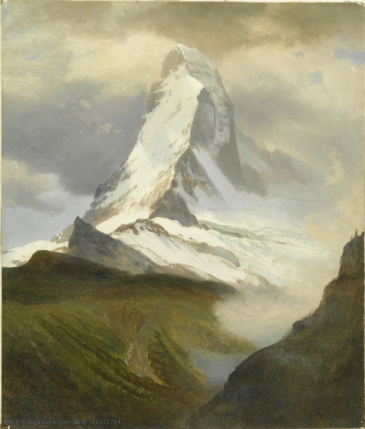比尔 史 伯特 马特 宏峰 作品 山区 雪 自然 阿尔贝特 马特宏峰 美国画家 哈德逊河学院 景观艺术 私人收藏 装饰素材 油画