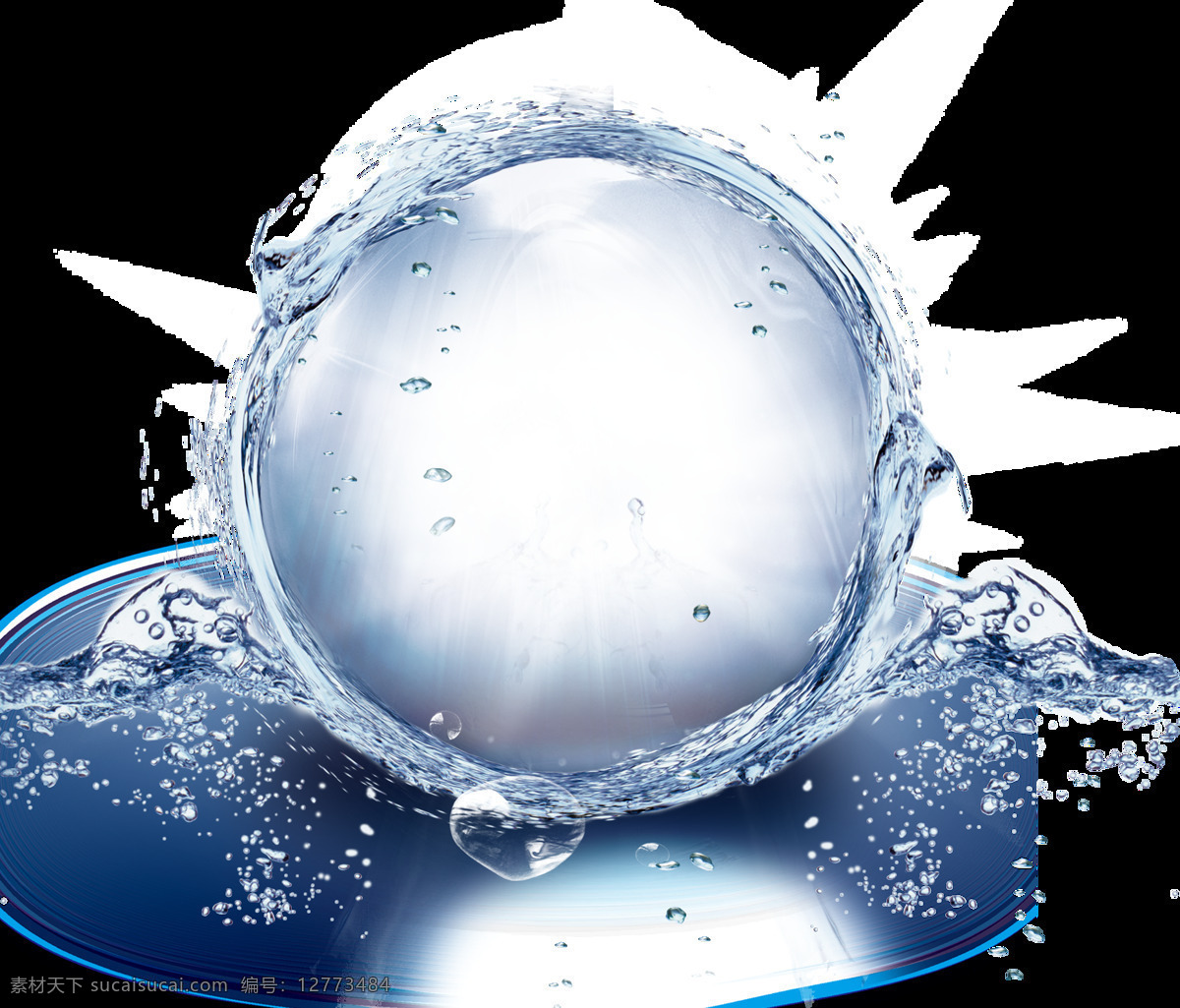 海报素材水球 水泡 水球 水晶球 蓝色蓝色泡泡 化妆品素材