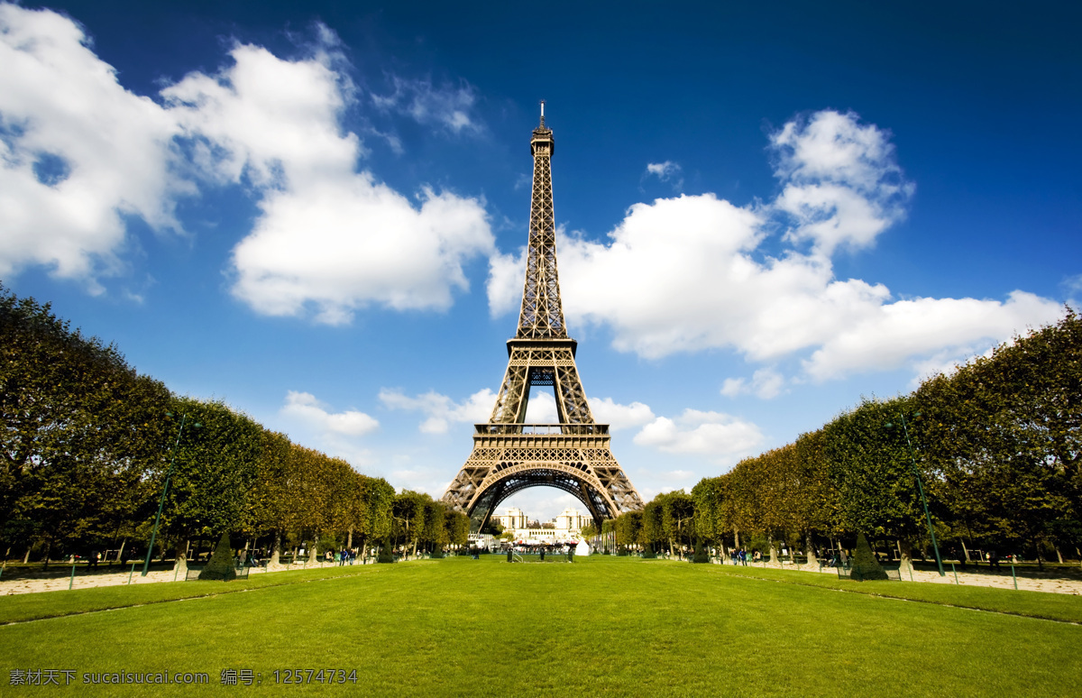春天 艾菲尔铁塔 法国 巴黎 著名建筑 巴黎春天 风景名胜 风景图片