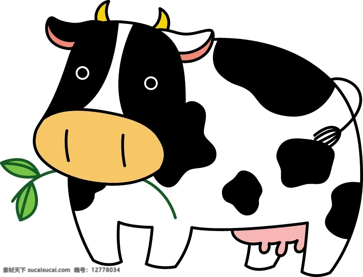 可爱的奶牛 可爱 卡通 海报 动物 黑色 动漫 美丽 童话 奶牛 动漫动画 动漫人物