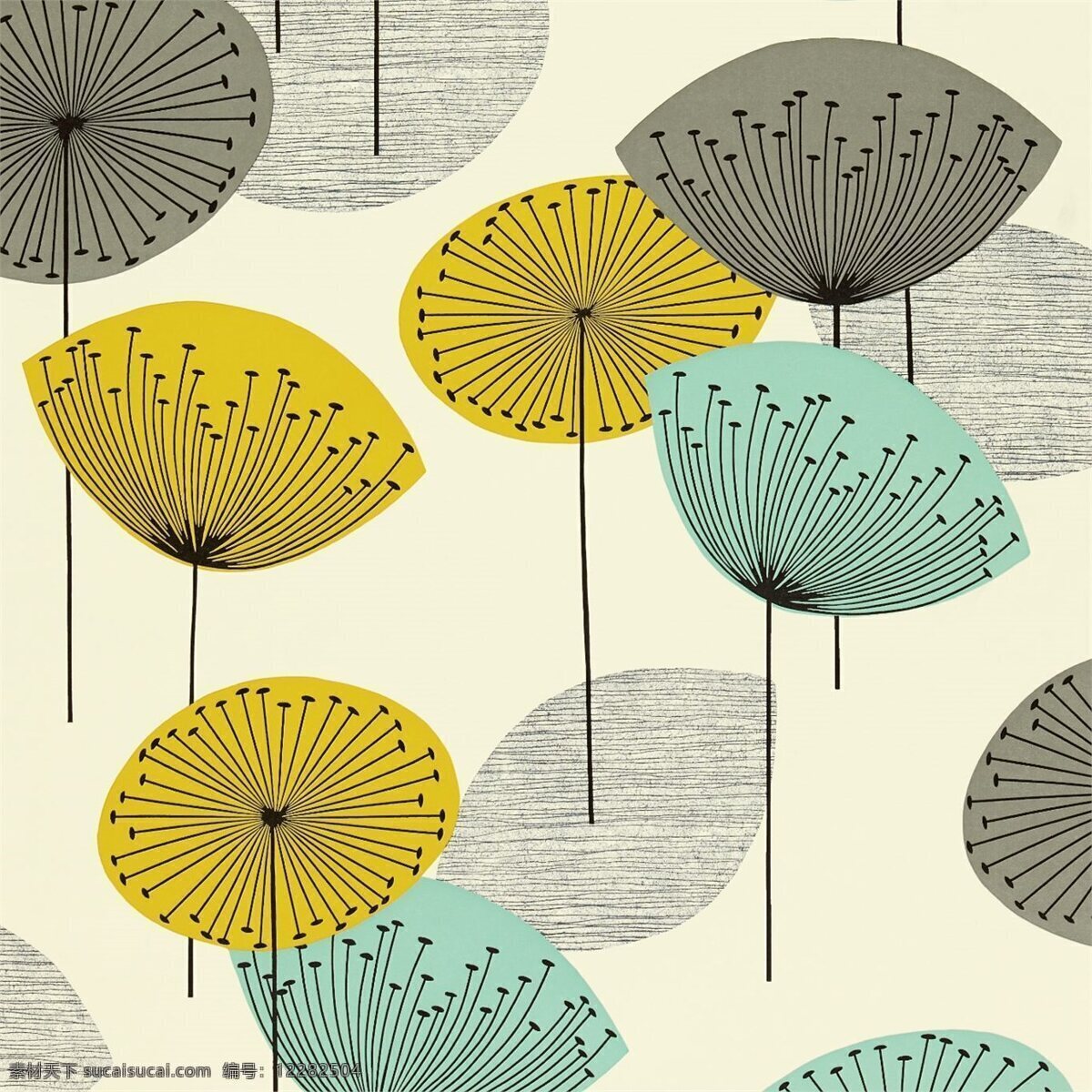 彩色 莲蓬 伞 图案 壁纸 莲蓬伞 创意 淡雅