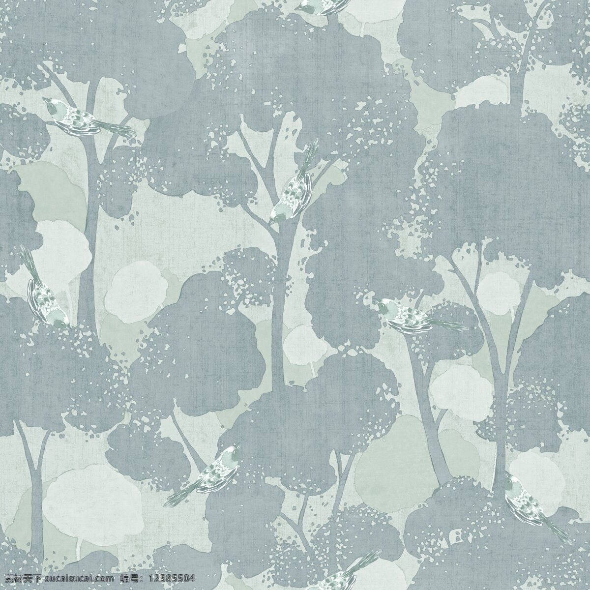 简约 清新 灰 蓝色 树林 壁纸 图案 壁纸图案 灰蓝色花纹 浅色斑点 植物元素 自然元素