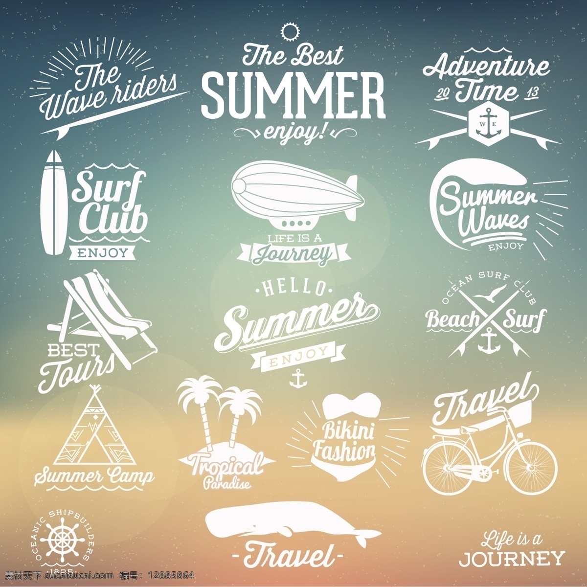 暑假 旅游 标签 标识 向量 度假 夏季 向量的标签 矢量图 其他矢量图