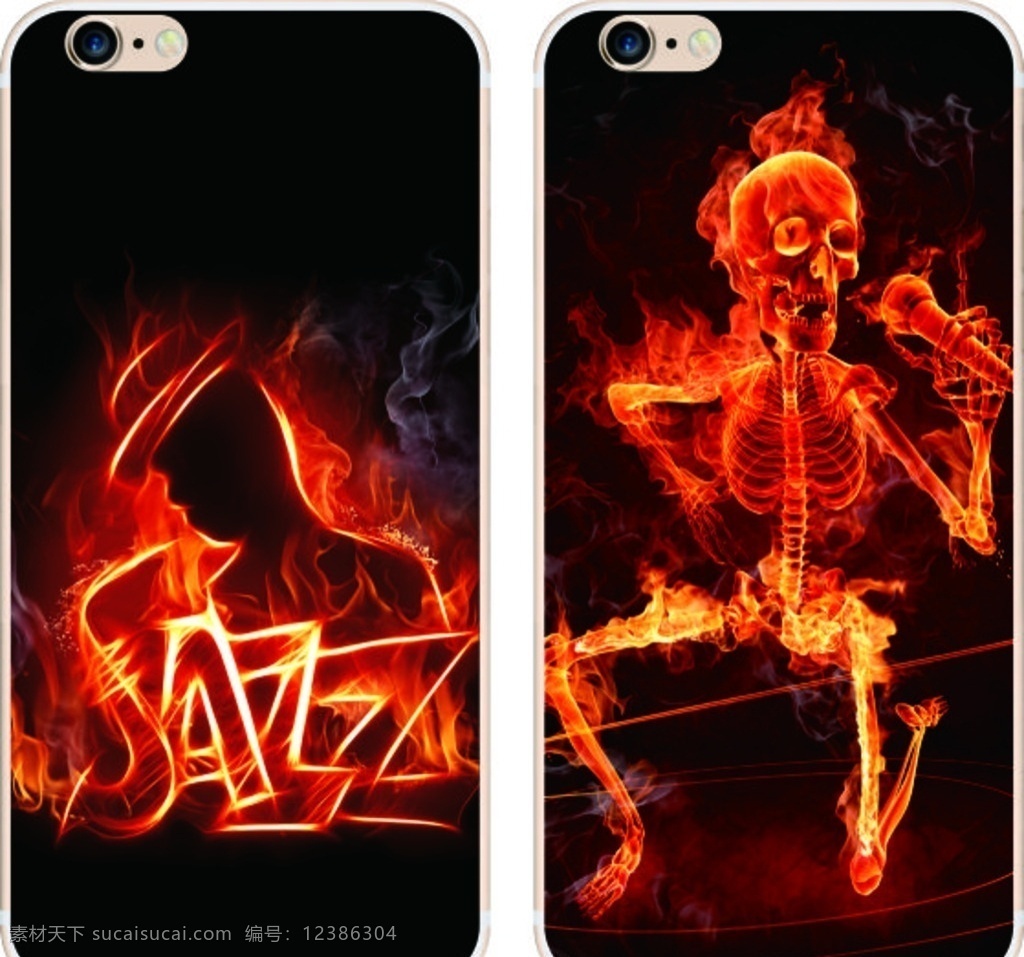 彩绘手机壳 iphone 时尚 彩印 打印 黑色背景 火焰 sky 现代科技 数码产品