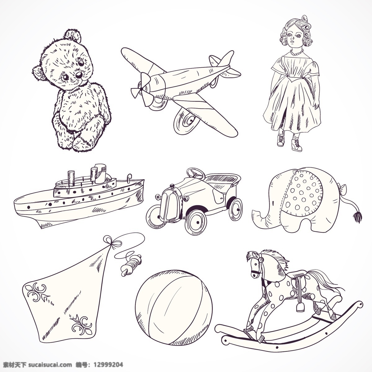 复古 风格 玩具 分类 儿童 飞机 熊 大象 船 球 泰迪熊 娃娃 风筝 汽车 复古复古