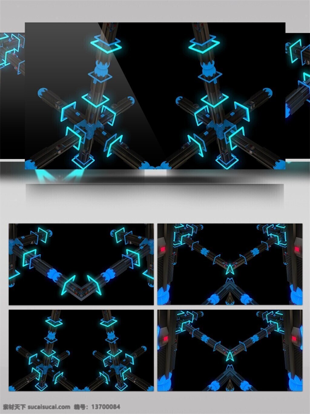 蓝色 灯光 科技 视频 结构 3d 视频素材 动态视频素材
