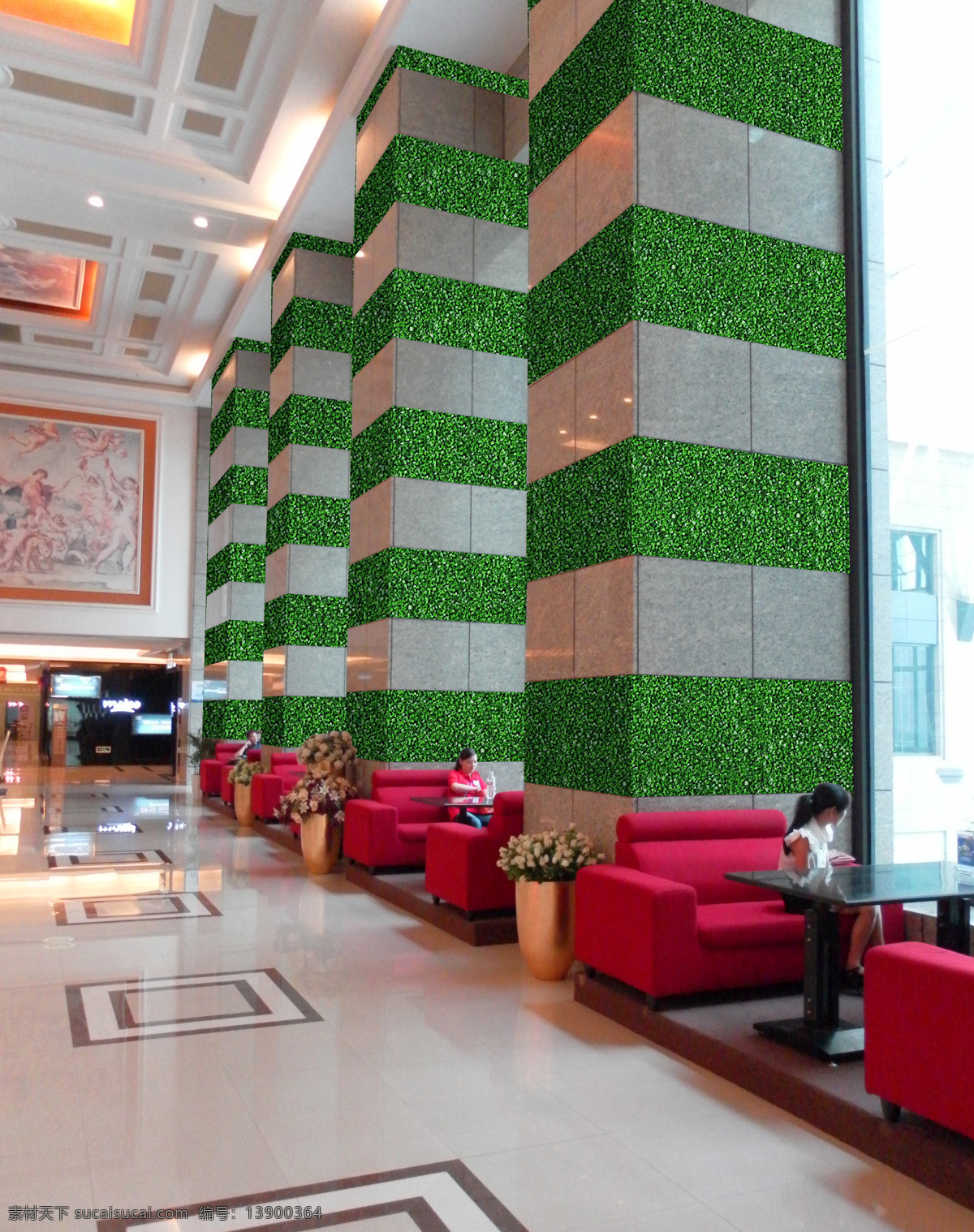 酒店装饰 环境设计 绿色 墙面 室内设计 植物 酒店宾馆装饰 仿真植物 家居装饰素材