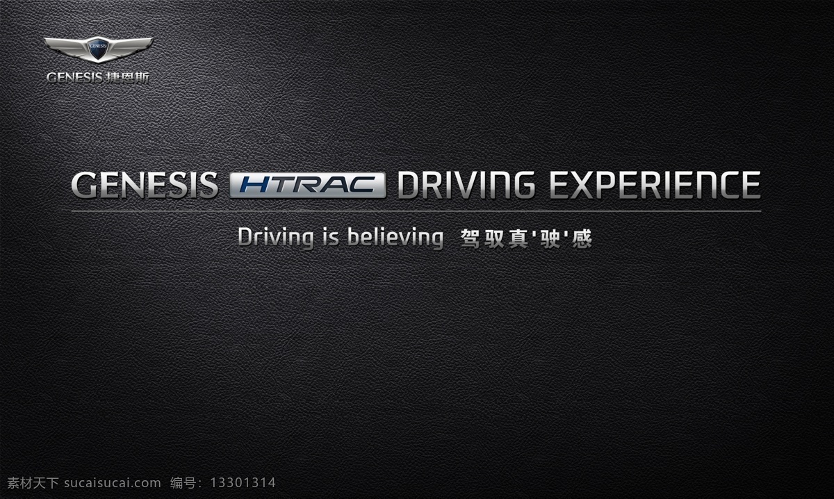 汽车 海报 黑色 皮质 纹理 金属字体 高端 logo