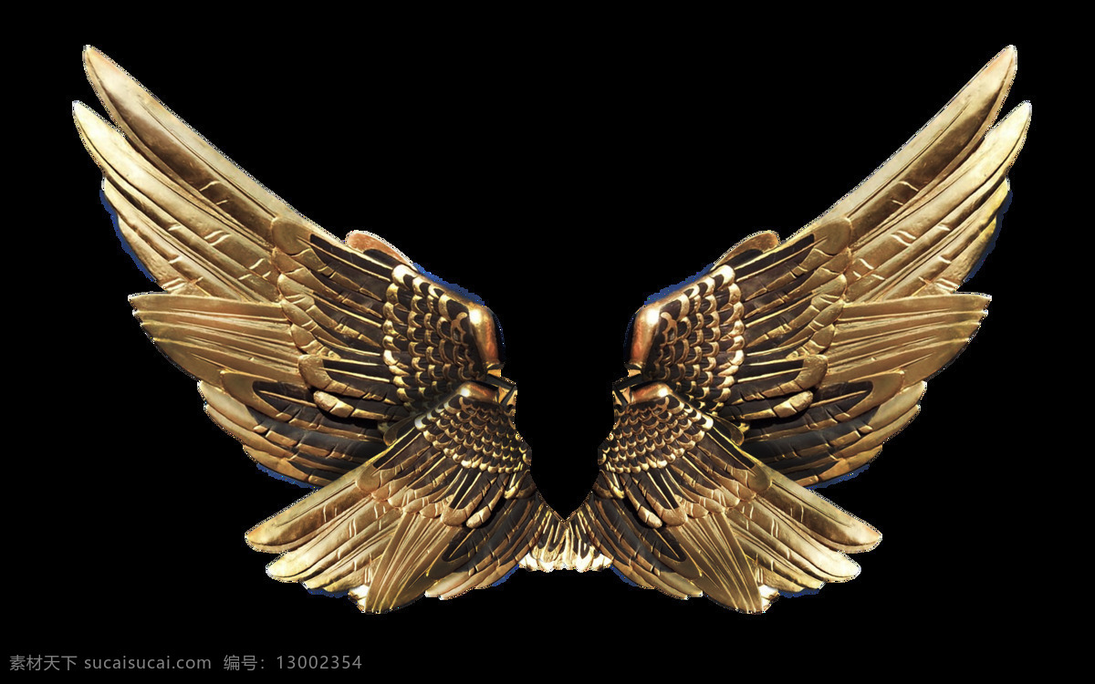翅膀 金属 音乐会 元素 飞翔 金色 大气质感