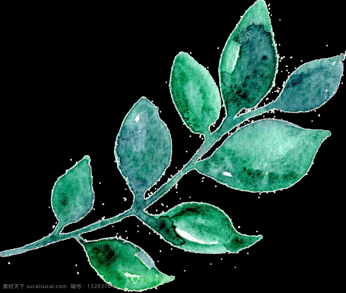 清新 嫩绿 树叶 卡通 透明 抠图专用 装饰 设计素材