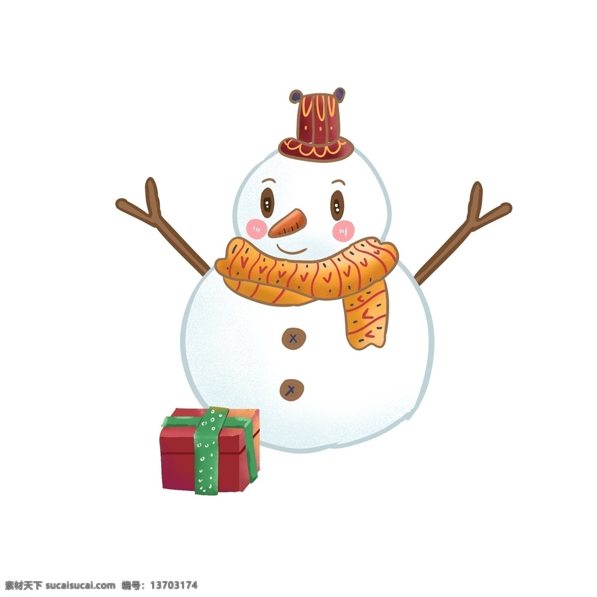 卡通 可爱 手绘 冬天 装饰 小雪 人 元素 白色 雪人 卡通可爱