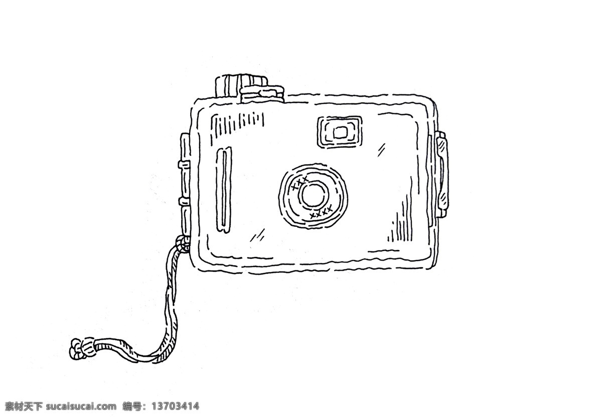 手绘 黑白 线条 相机 胶片 机 简约 装饰 贴纸 旅行 出游 数码 产品 胶片机 网红 照相机 记录 日常 手账