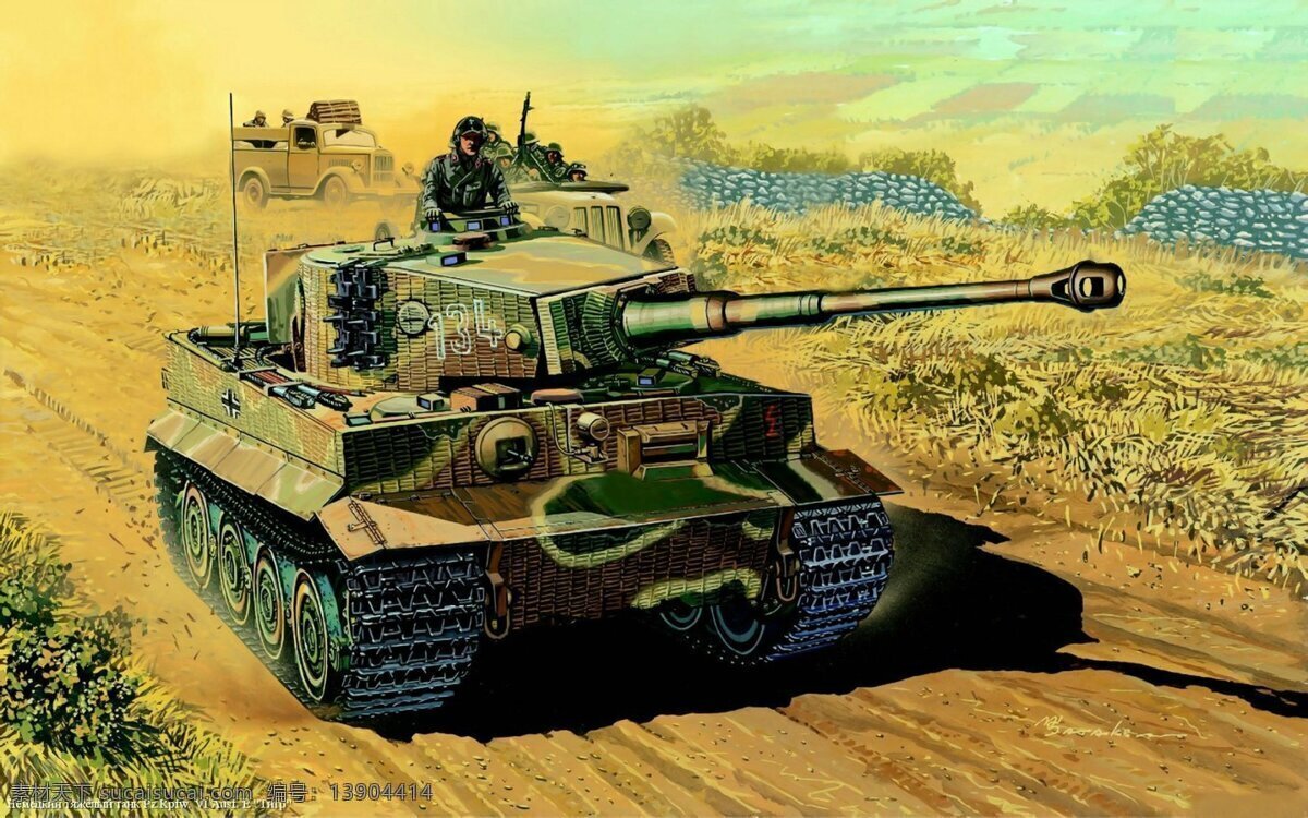 战争油画 二战绘画 二战 虎式坦克 苏德战争 德军 二战德军 油画 二战油画 绘画书法 文化艺术