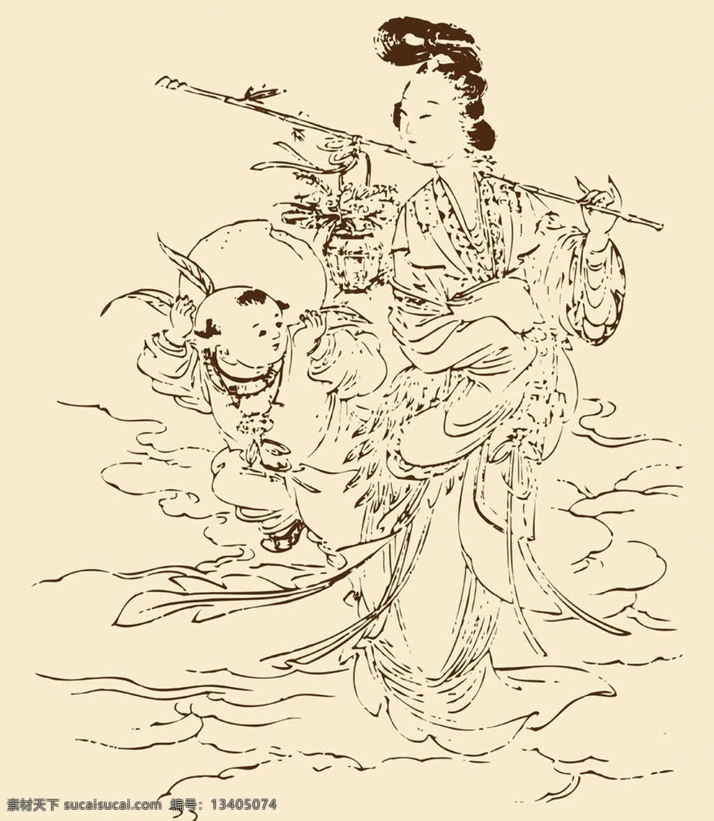 麻姑献寿 寿桃 桃 童子 仙女 麻姑 图案 传统图案 如意吉祥 吉祥图案 传统文化 文化艺术 分层 源文件